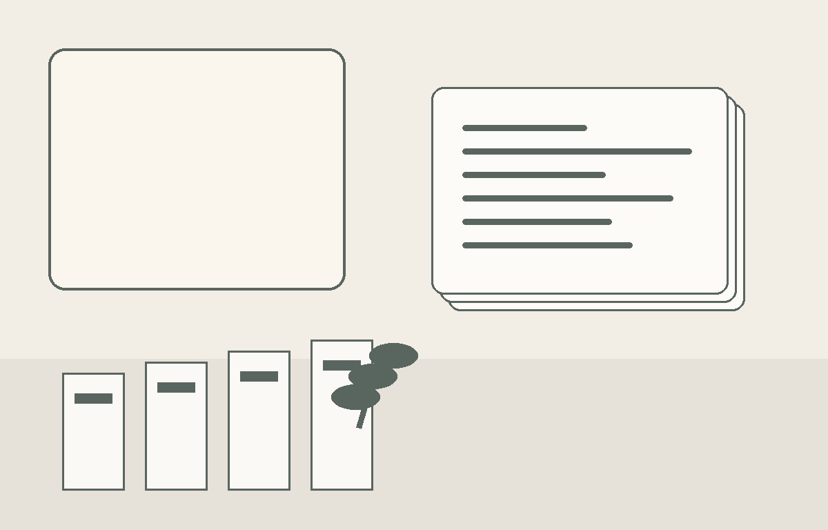 Labeled folders and documents arranged for filing
